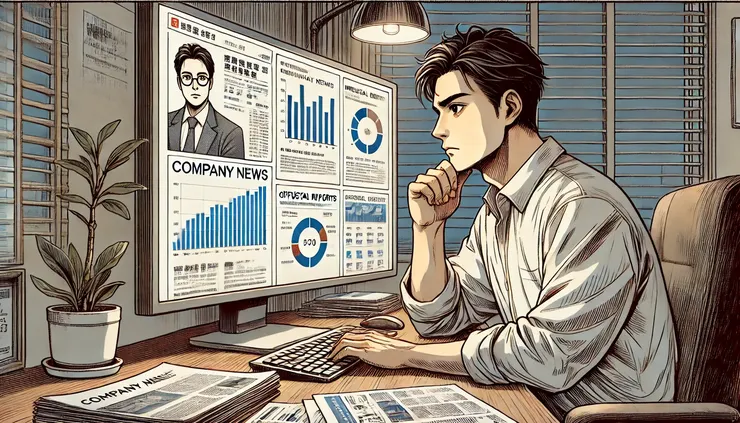 求職者在面試前調查公司與產業資訊。