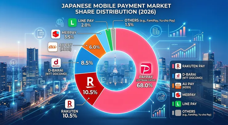 PayPay 以 68% 的壓倒性市佔率，在 2026 年日本行動支付市場中確立了「一強多弱」的絕對壟斷地位