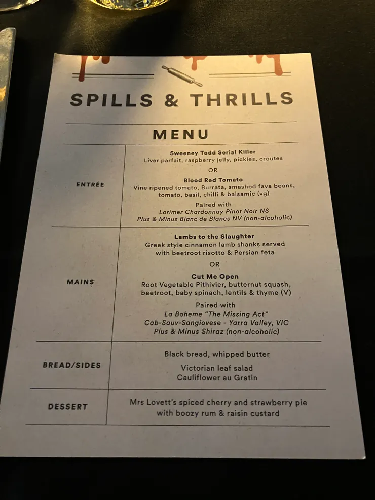 和劇情扣合縝密的菜單