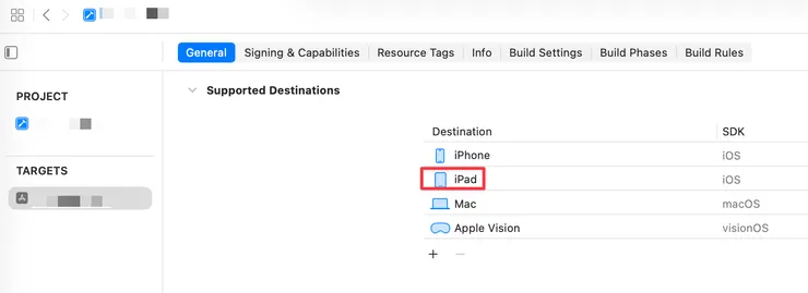 Xcode 專案：這個 iOS App 支援 iPad