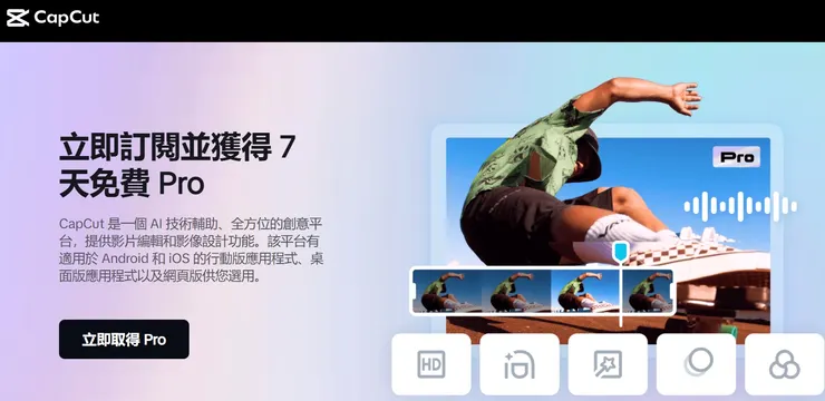 【CapCut 免費/Pro 介紹與優惠】立即訂閱享 7 天免費 Pro 體驗！AI驅動的影片剪輯神器上線！