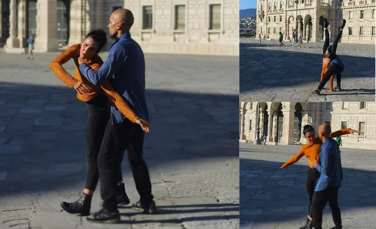 廣場上練舞的舞者