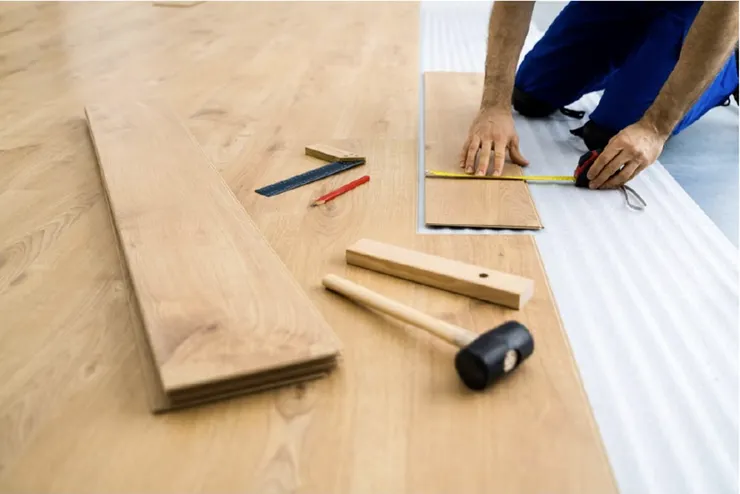 ▲超耐磨木地板施工示意圖。(圖片提供/90s科技家居)