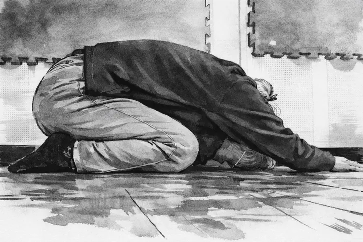 瑜珈大叔的嬰兒式