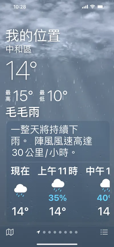 你那邊幾度，我在新北中和14度