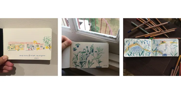 一些還在牙買加時憑著記憶畫下來的速寫