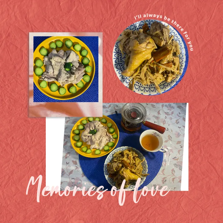 甲仙日曬筍乾滷雞肉、里肌肉片 、德國花茶