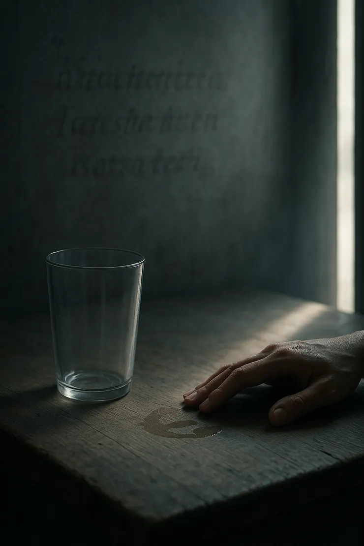 潮痕在木上蒸發，像一句話還沒說完就被收回。