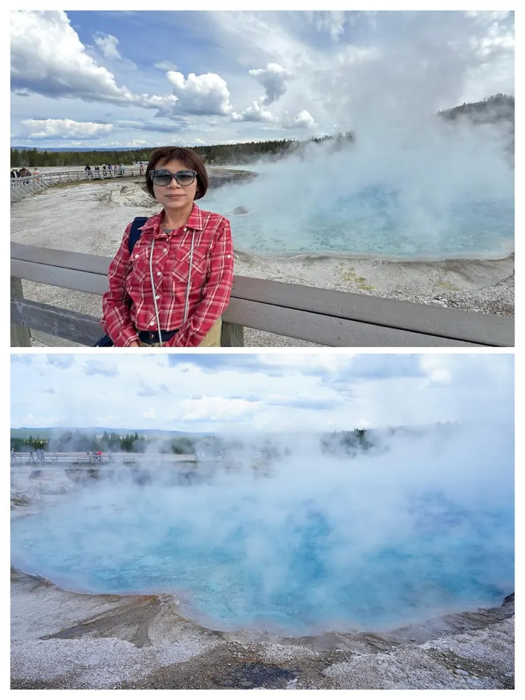 經過多個間歇泉往大稜鏡