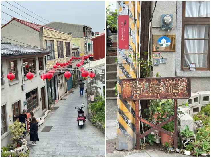 斑駁的信義街招牌與城門下的街景