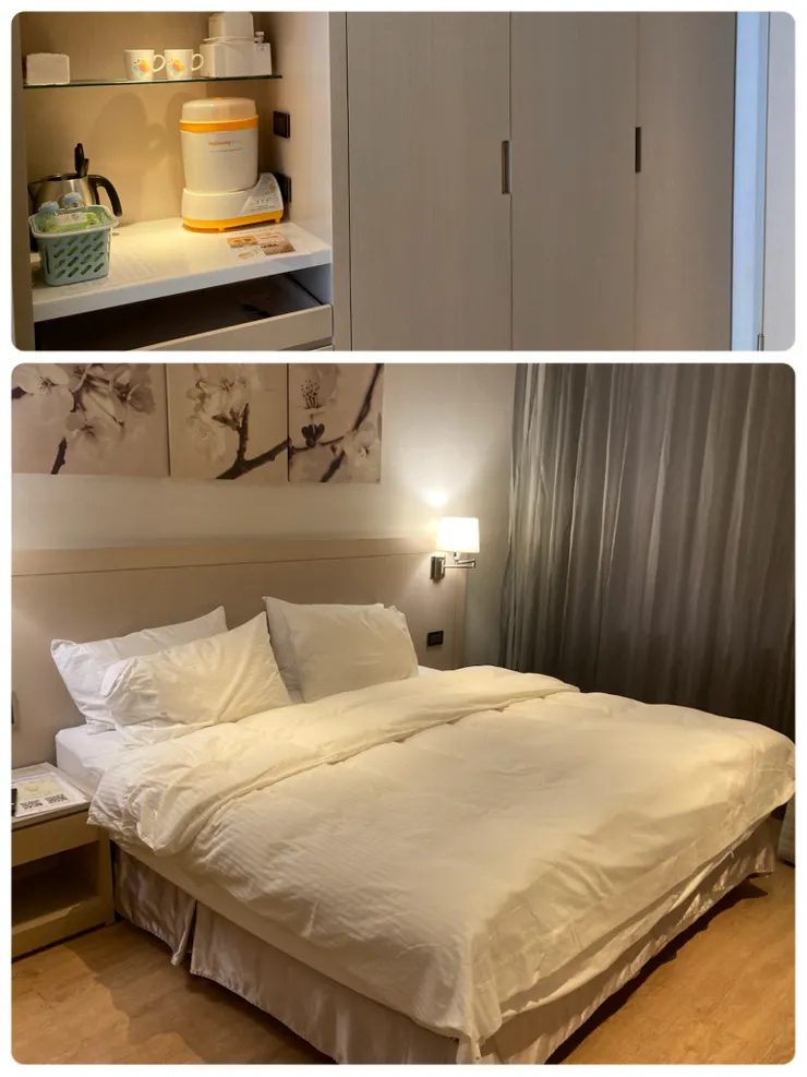 每間房間都有消毒鍋、吸奶器等等