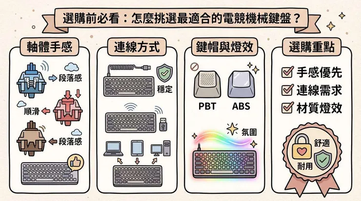 選購前必看:怎麼挑選最適合的電競機械鍵盤?