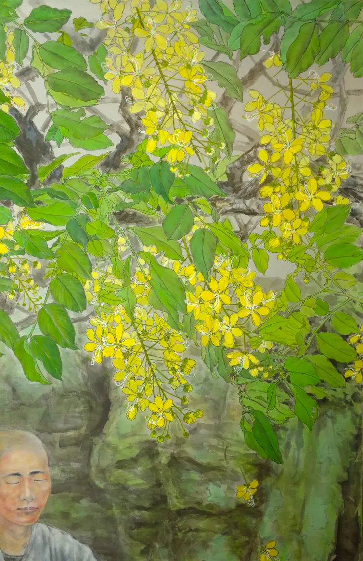 〈黃山谷詩意〉局部－阿勃勒