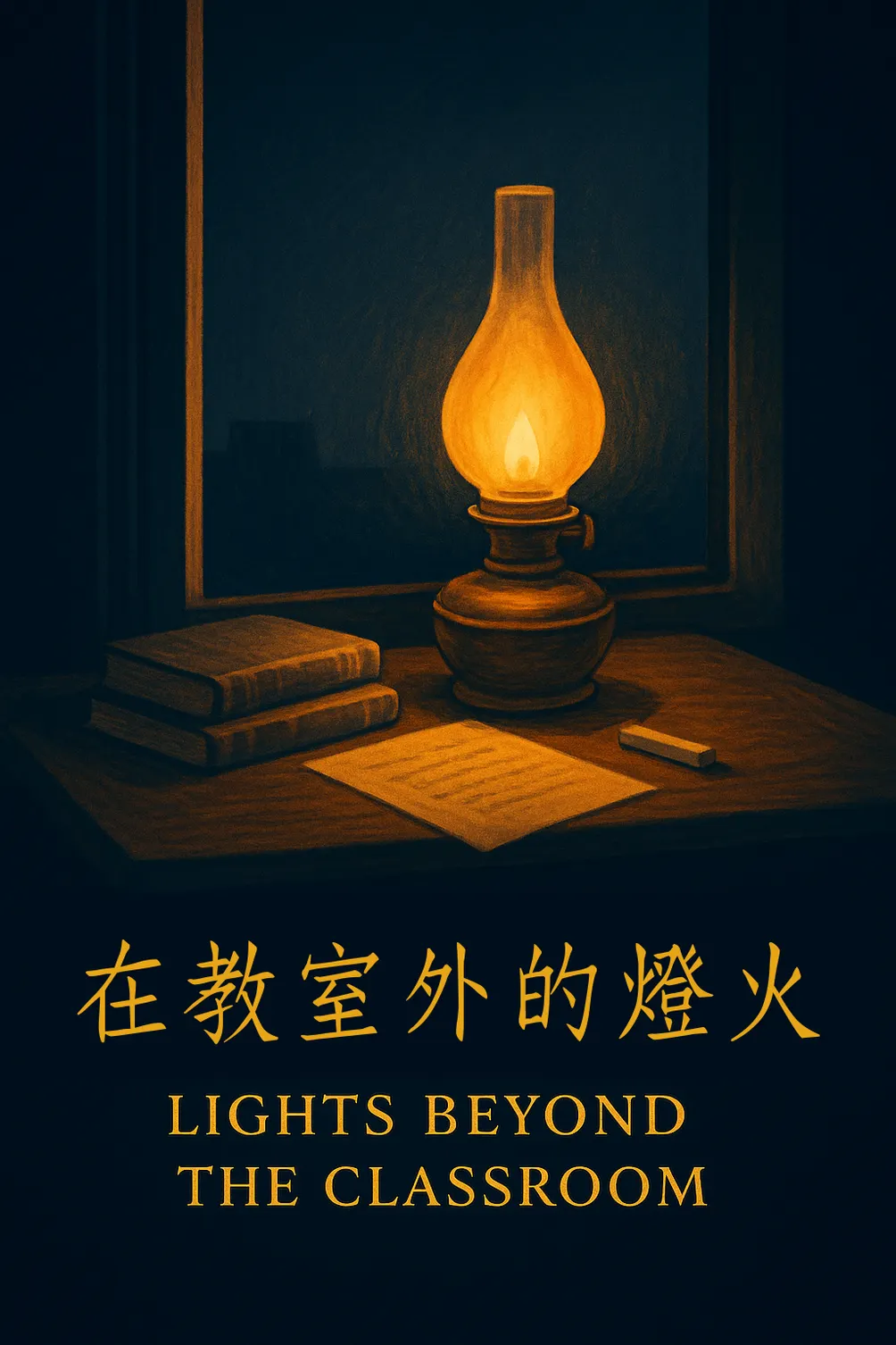 在教室外的燈火
