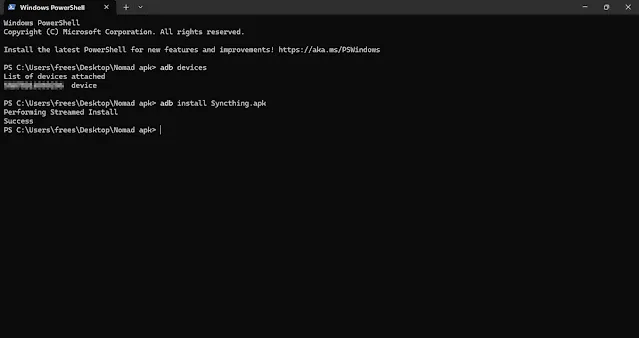 使用adb install指令便能安裝軟體到Nomad上