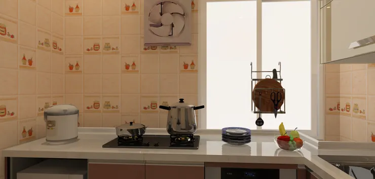 這裏沒安裝抽油煙機,只得很傳統的抽氣扇。