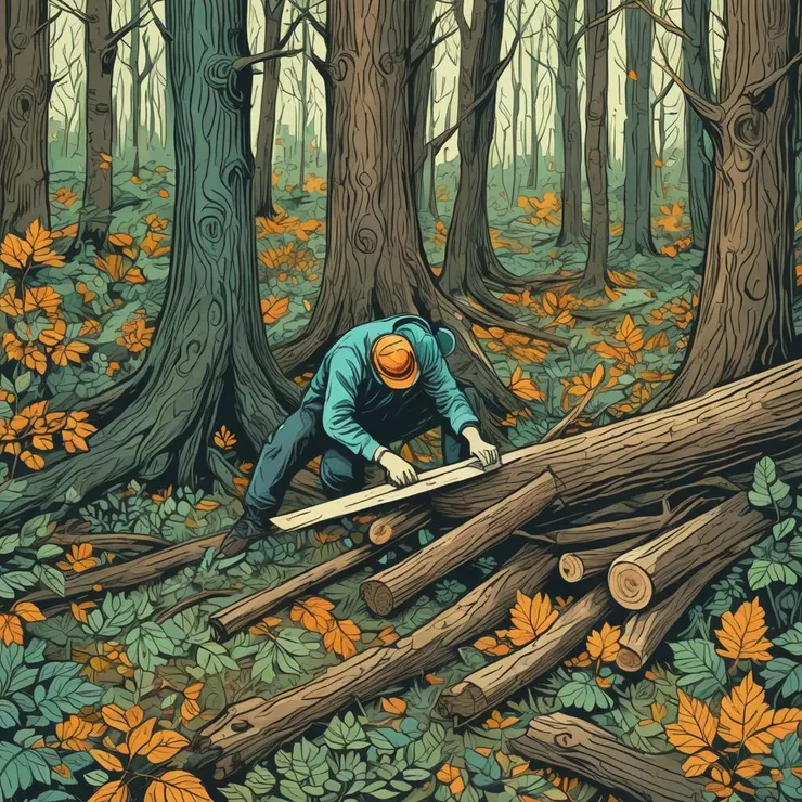 森林裡鋸樹