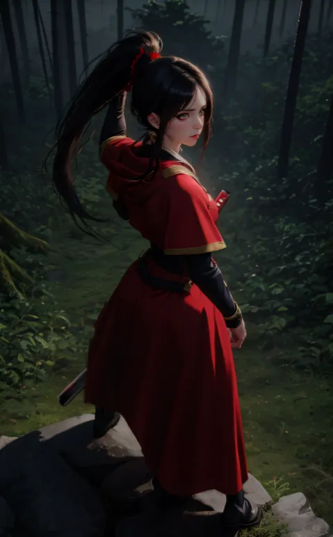 她左手握拳緩緩舉起,要求隊伍全體靜默