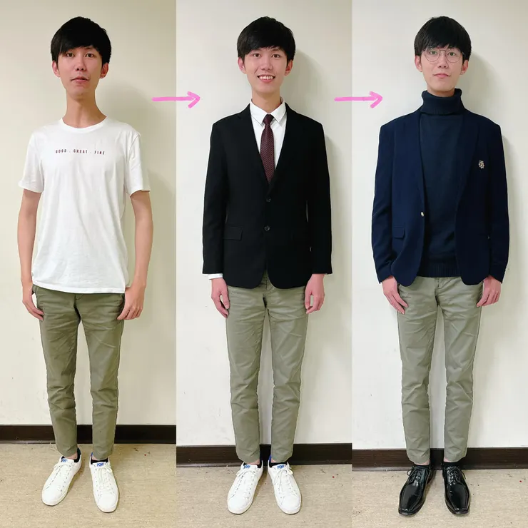 透過衣領的調整就能有效修飾身形比例喔