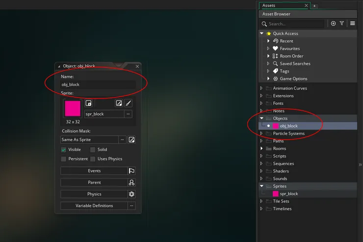建立新的Object，並命名成obj_block