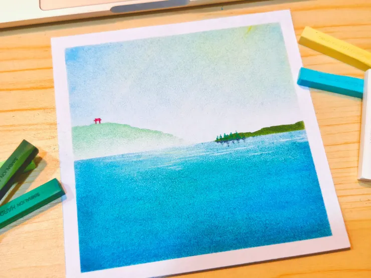 我沒有上過正式課程，粉彩是因為朋友而接觸，然後自己隨心所欲的畫，沒有技巧～只有隨性。