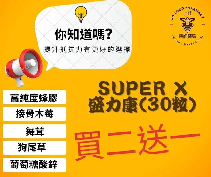 上好松山藥局的盛力康膠囊30顆-強化呼吸系統，呵護健康！氣管敏感、秋冬感冒的好幫手