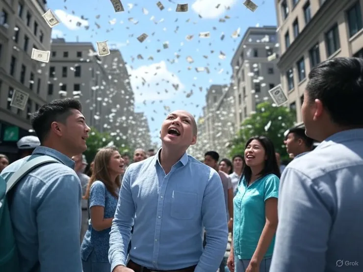 天上掉錢示意圖