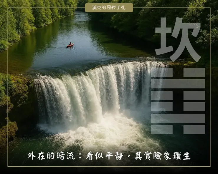 圖：習坎卦，帶著清醒與定力，走過危機與暗流。 （漢克設計，AI生成圖）