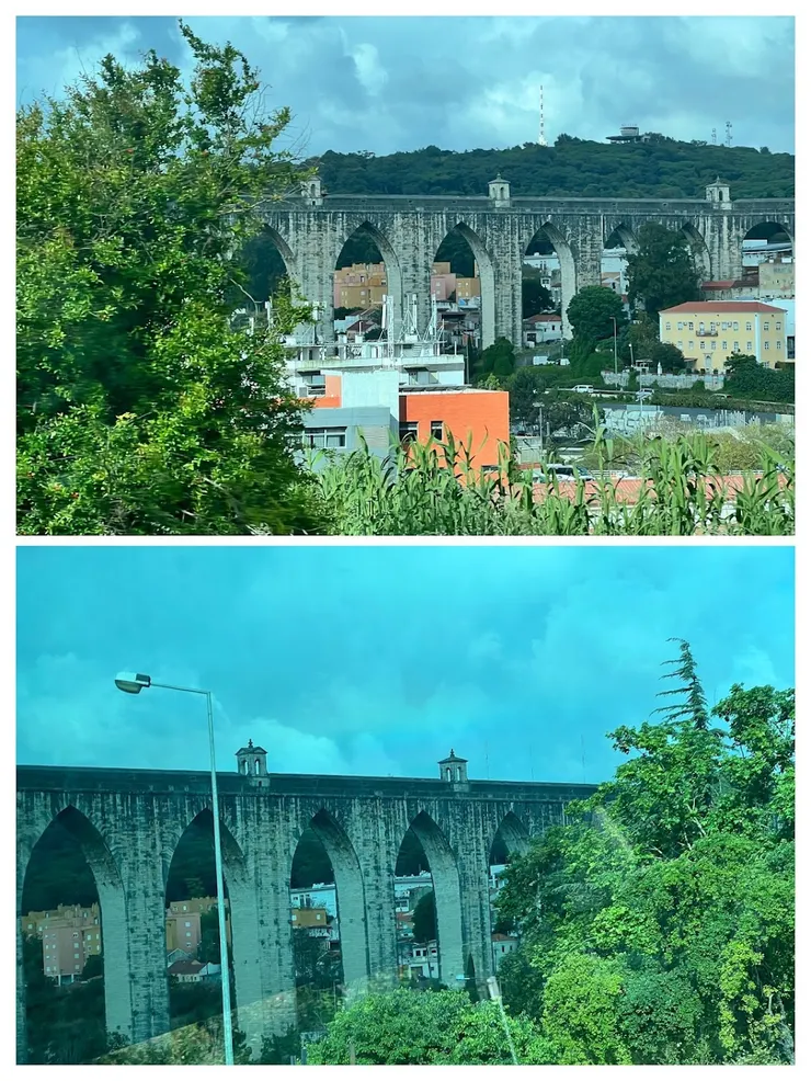 阿瓜里弗渡穿越阿爾坎塔拉山谷的35道拱門，拱門尖尖形狀很特別。