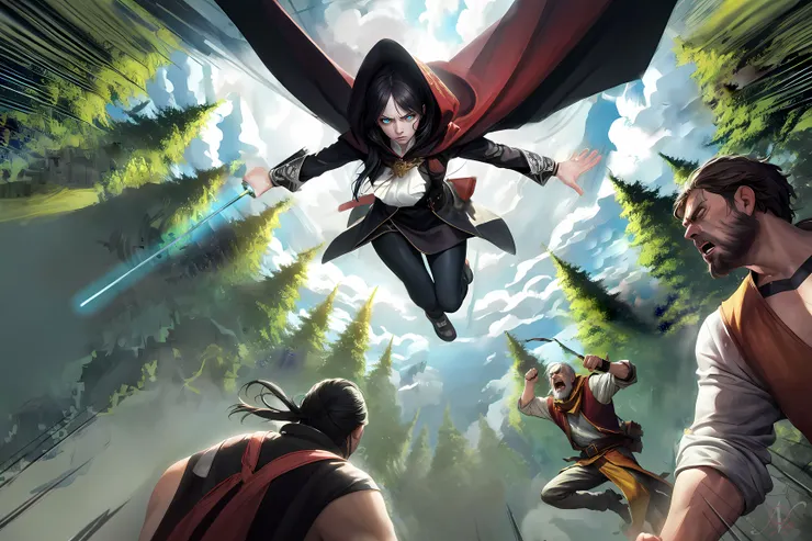 她如一頭獵鷹降落在一窩兔子之間，亮出鷹爪。  「哀嚎吧！」她狂野咆哮。