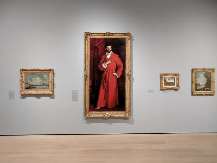 《Dr. Pozzi at Home》畫中波齊穿著鮮豔的紅色長袍，氣度非凡。這幅畫尺寸巨大（超過兩公尺高），以單純的背景襯托全身像，可謂薩金特風格的宣言之作。