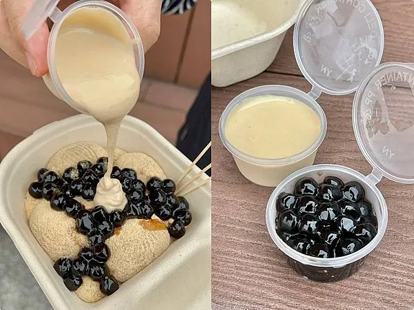 *(淡水美食)七小妞沾醬麻糬~抹茶沾醬、紫薯沾醬、豆乳沾醬~