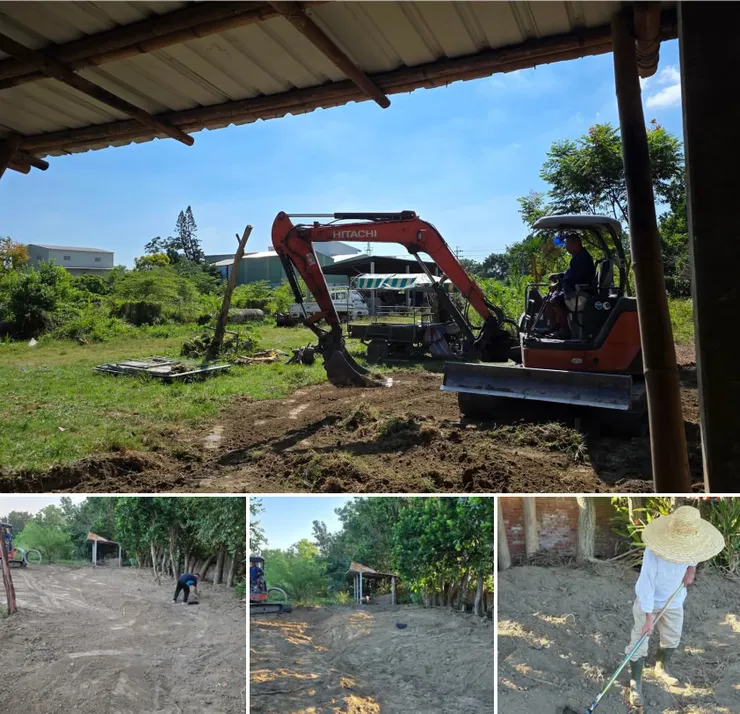 已經開始初整地了～#正式啟動 #地球花園方舟基地2.0 真的很感動！ 做夢都沒有想到會是陳瑞源老師來整理這片土地～好幸運啊！！🤗