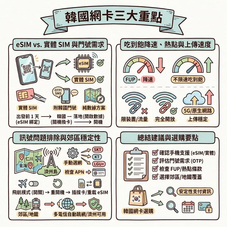 常見問題（韓國網卡三大重點）
