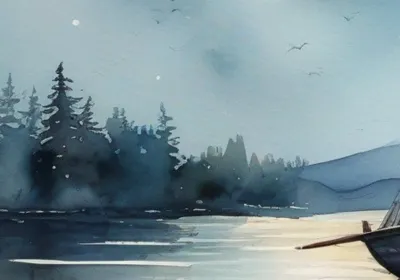 水彩畫：遠方的景 （Moonshot+新新老師的魔法指令）