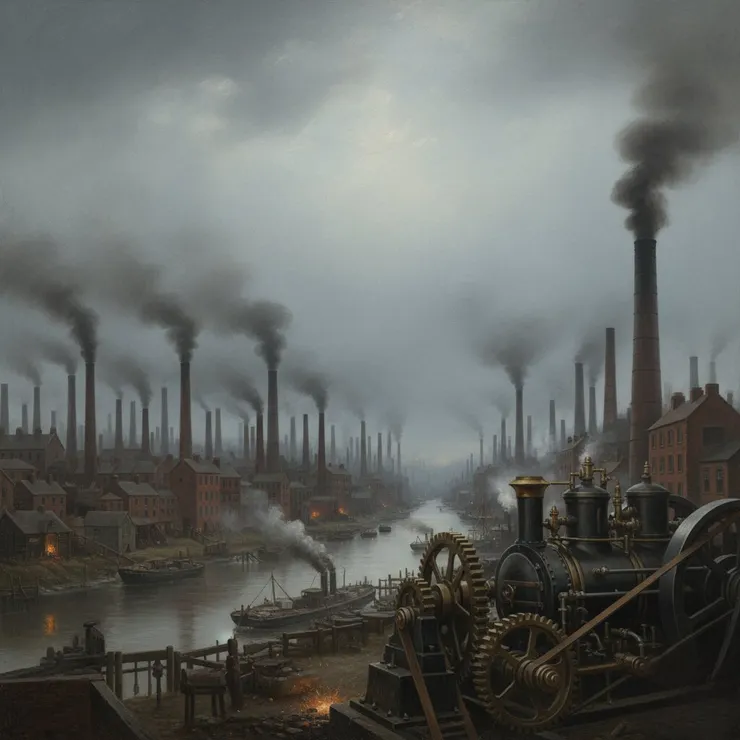 示意圖：英國工業革命興起(來源：AI生成圖)