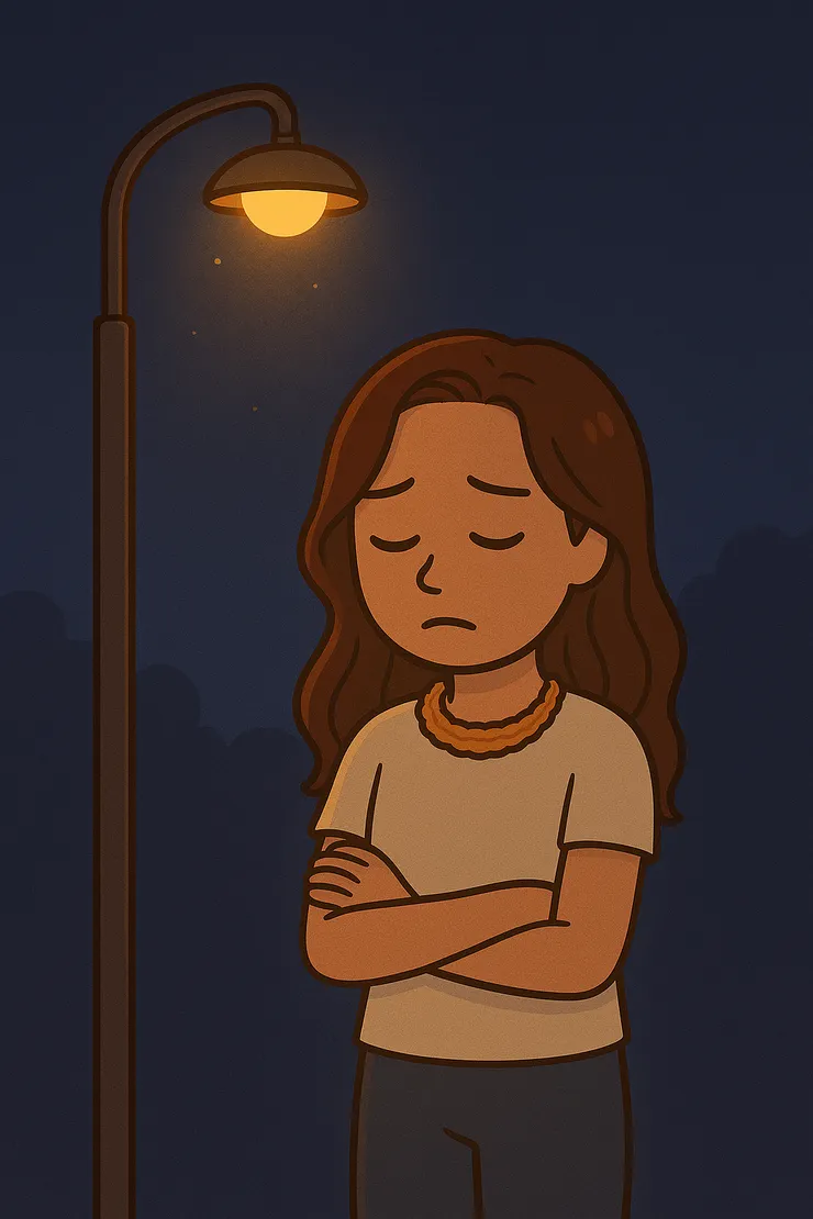 有些話聽起來很美，但當行動不一樣時，心裡過於完美的期待就會瞬間破滅。那份落差感，就像夜裡的冷風吹進心裡，讓人忍不住抱緊自己。既混亂又難受，不只是失望，還有一種難以接受的掙扎—因為承認了，就代表要面對自己曾經的認知是錯的。