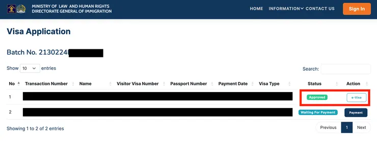 付款完成後再回去這邊看，就會看見已完成，並且可以從這邊下載簽證