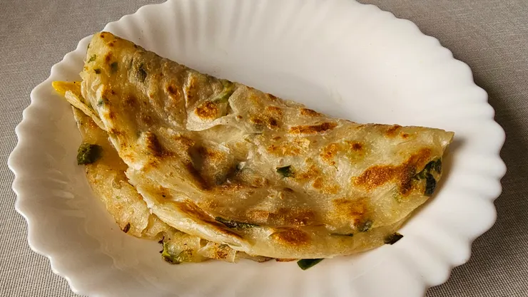 這是昨天早上儒儒做給我吃的蔥抓餅加蛋早餐!愛妻早餐超美味!