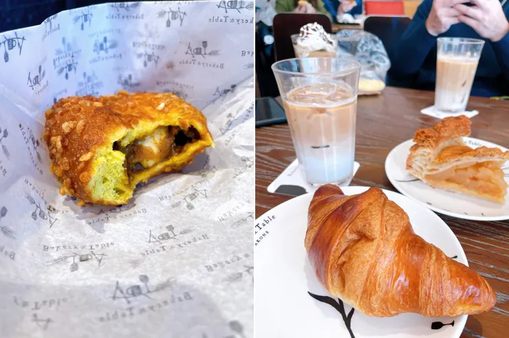 咖哩麵包、蘋果派、可頌