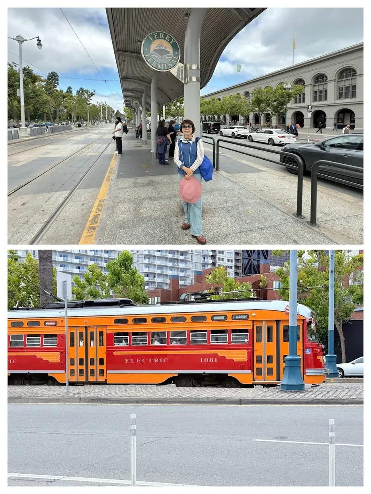 古董電車行駛路段都是以前的精華區，保留電車線從架空電纜提供動力。