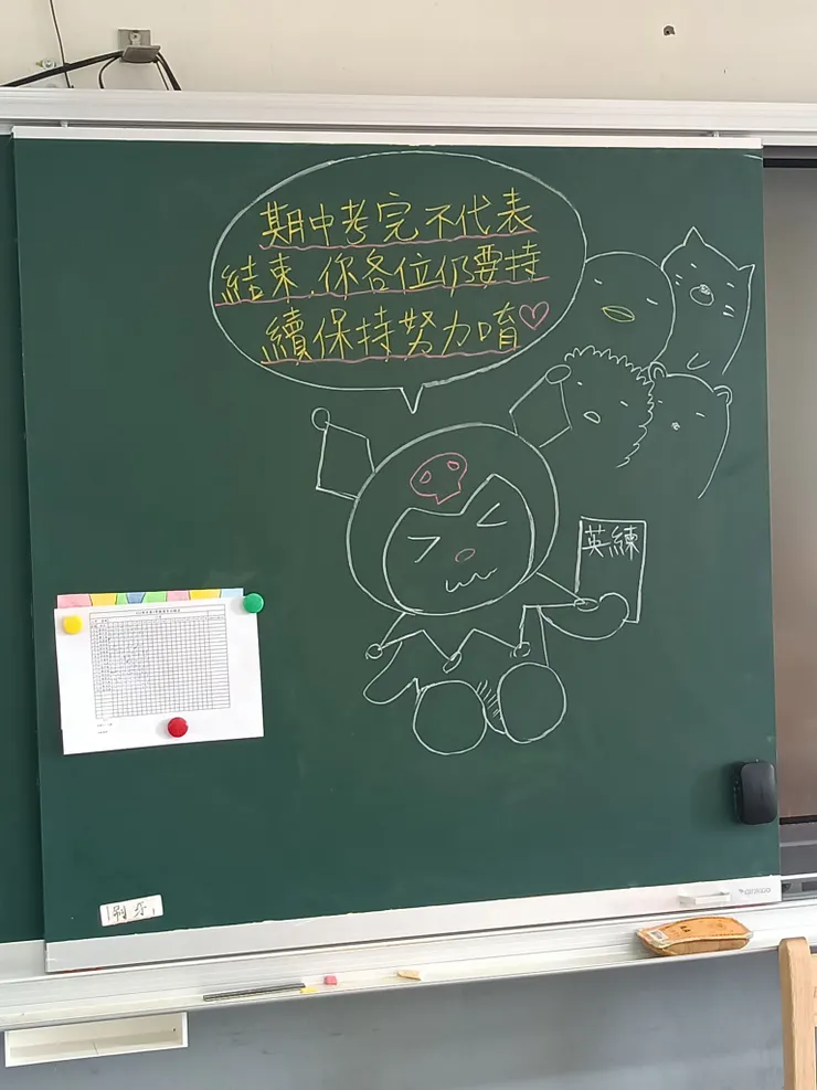 期中考後，大家要收心啦！