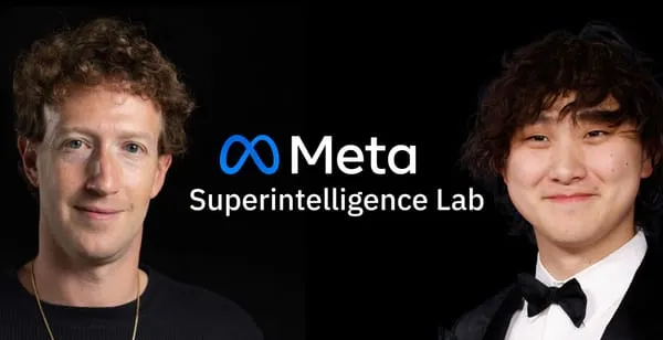Meta 新任 AI 負責人 Alexandr Wang （圖右）發動「個人超級智能」（personal superintelligence）