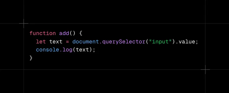 一樣使用querySelector()找到<input>這個元素，並且存取裡面的value。