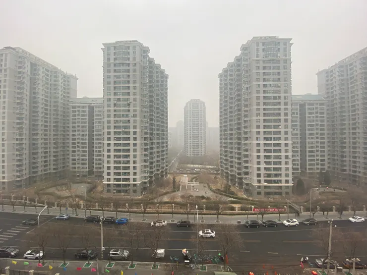 冬天時小區望出去的景色灰暗