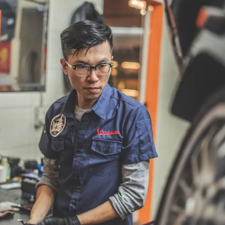▲Vespa 潮州店的負責人陳柏均。陳柏均提供。