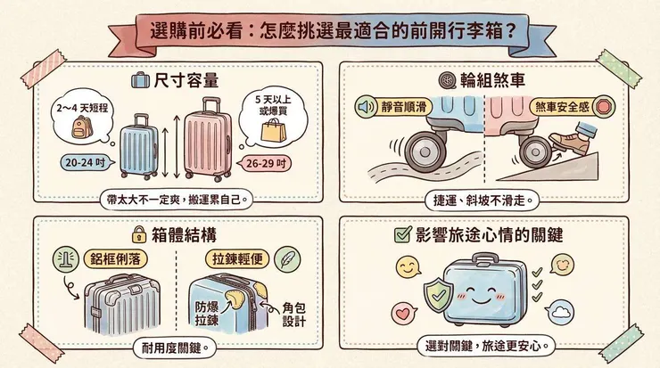 選購前必看：怎麼挑選最適合的前開行李箱？