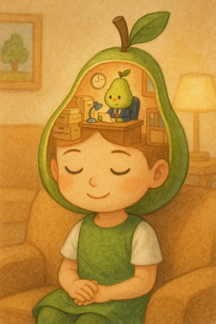 🧠 圖 2：大腦前額葉的概念圖（小孩版）