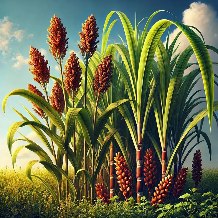 高粱與甘蔗。圖片作者：ChatGPT