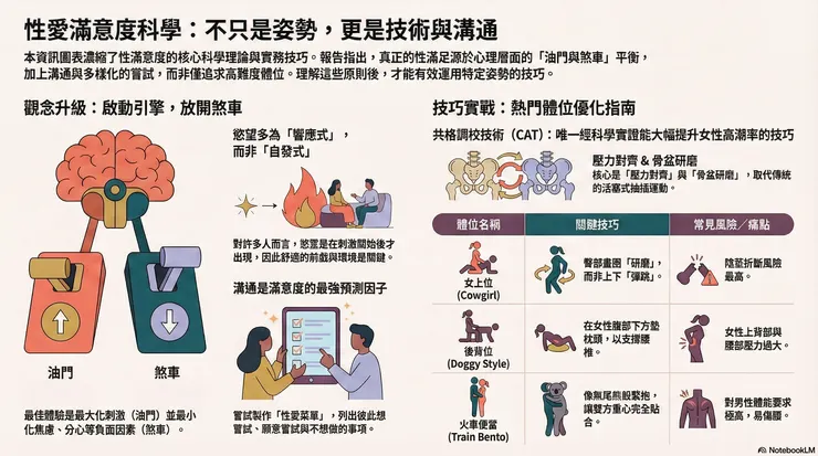 表1：常見性愛體位之特徵與操作建議彙整